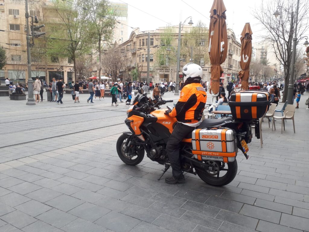 Ambucycle in Jerusalems city center after the incident on Tuesday 1024x768 1