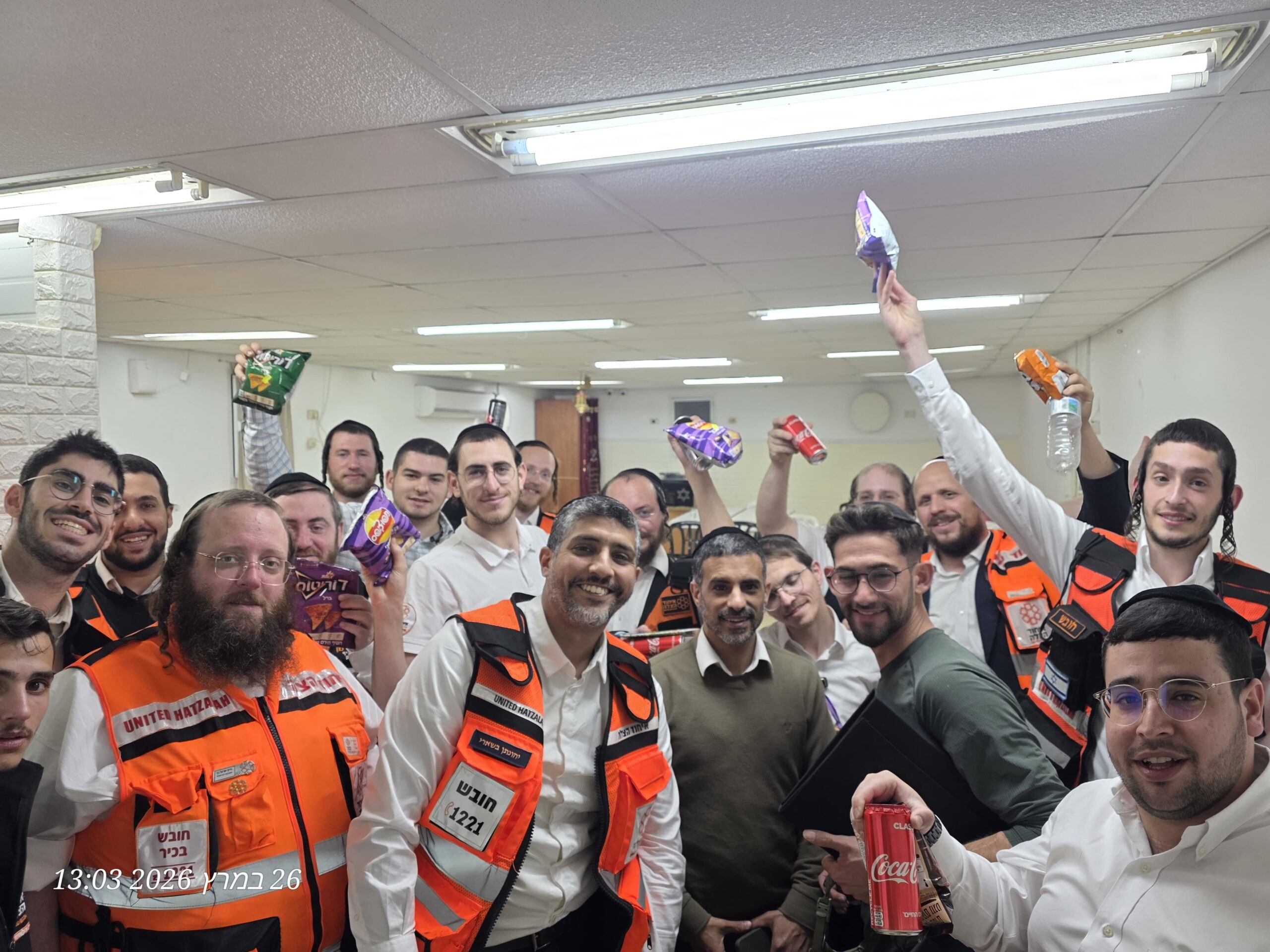 United Hatzalah Volunteers celebrating together even during war