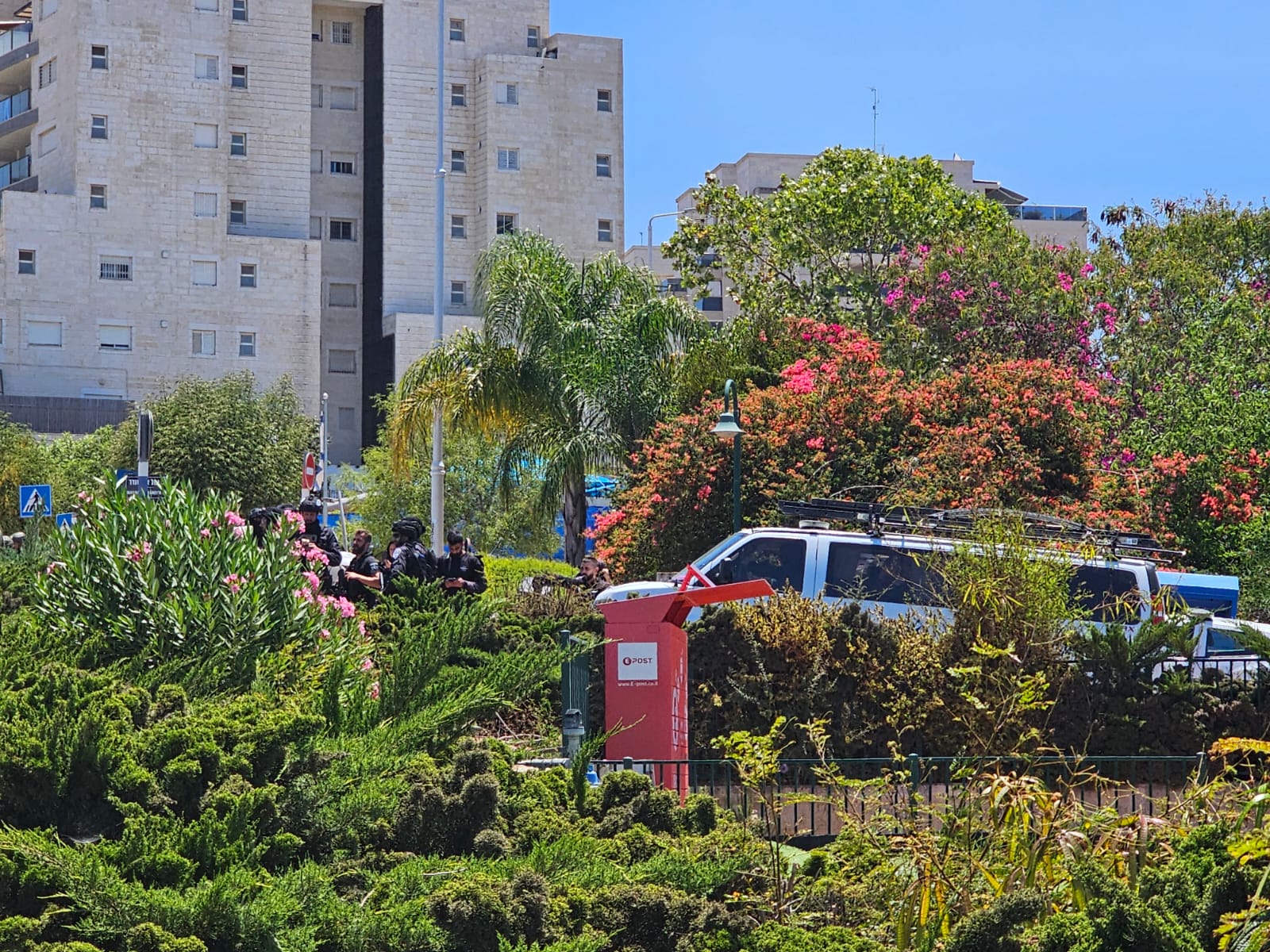 One of the scenes following terrorist attack in the town of Kochav Yair in Central Israel