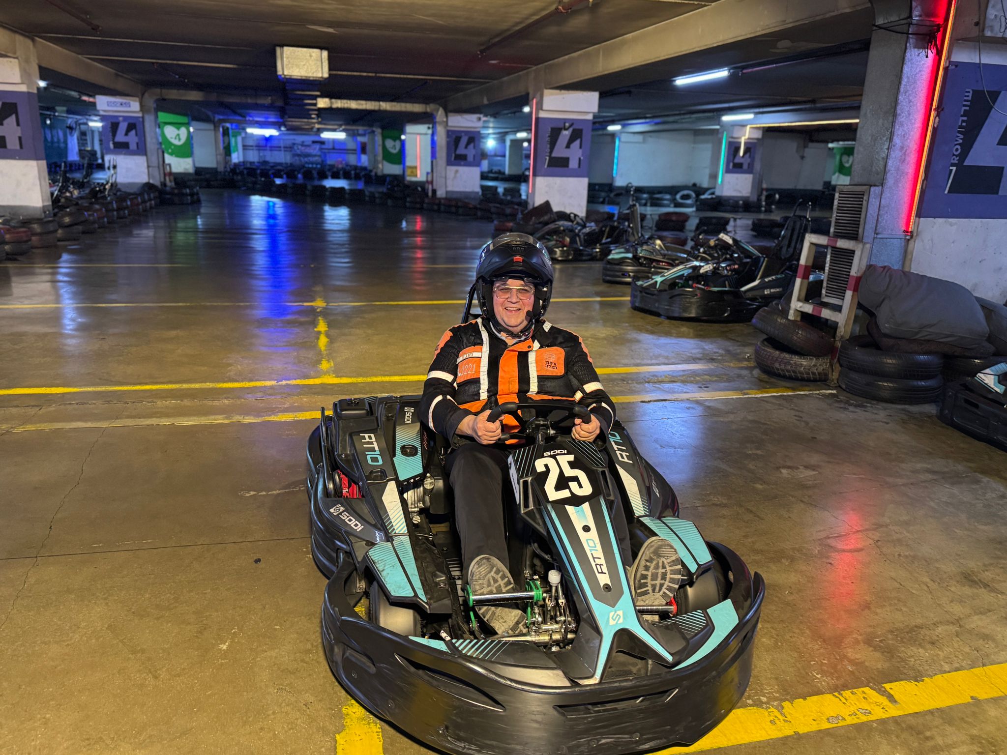 United Hatzalah EMT responds to a medical emegecny at a Jerusalem go-kart racetrack