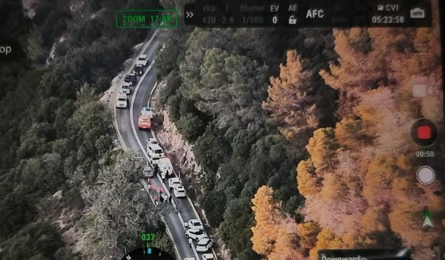 Drone image of the search for missing person