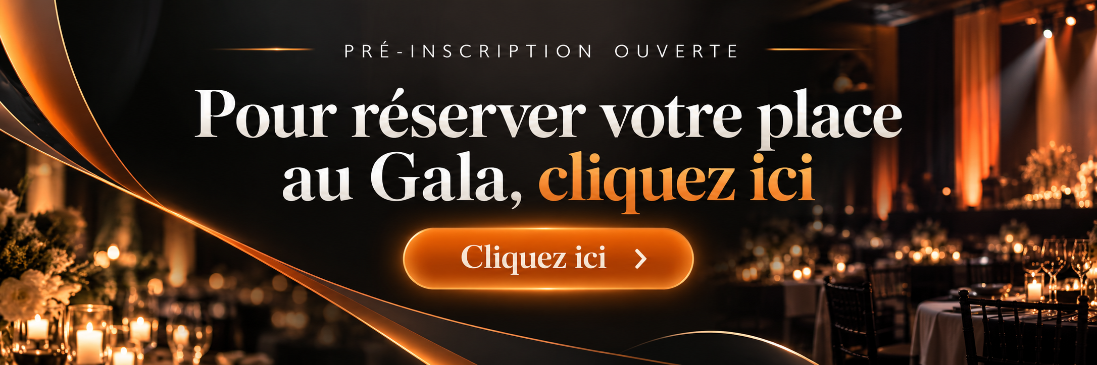 Banniere elegante pour gala dore